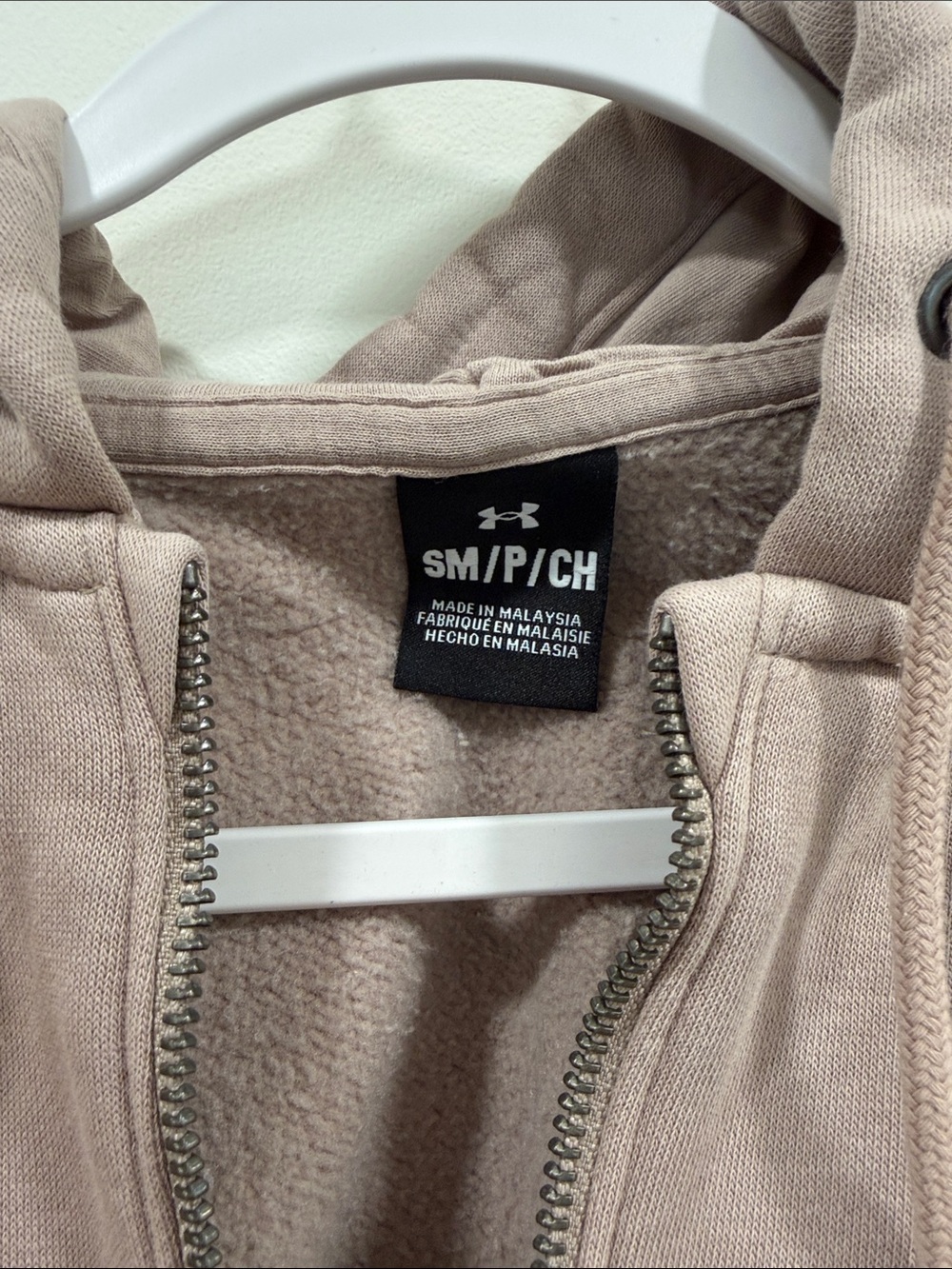Oversized Under Armour Dusty Mauve Full-Zip Hoodie - Picture 2 of 4